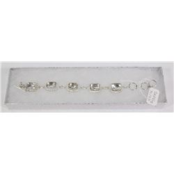 #79-WHITE TOPAZ GEMSTONE BRACELET