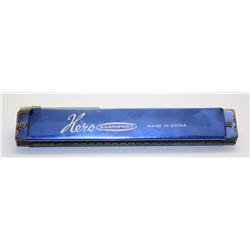 VINTAGE HERO HARMONICA 24 DOUBLE HOLE