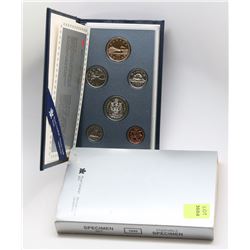 1995 CANADIAN 6 COIN SPECIMEN COIN SET WITH COA