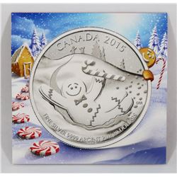 2015 CANADIAN FINE SILVER $20 GINGERBREAD MAN