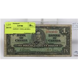 1937 CANADIAN 1 DOLLAR BILL