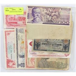 LOT OF ASSORTED WORLD MONEY.
