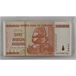 50 BILLION DOLLAR BANK OF ZIMBABWE NOTE