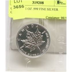 CANADA 1 OZ .999 FINE SILVER COIN.