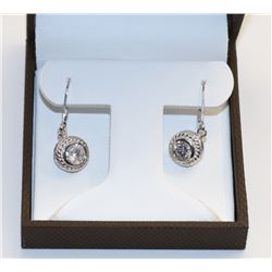 .925 SILVER PIERCED EARING SET W/CUBIC