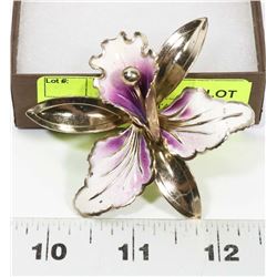 LARGE CLASSIC VINTAGE ESTATE IRIS IN BLOOM BROOCH