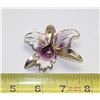 Image 2 : LARGE CLASSIC VINTAGE ESTATE IRIS IN BLOOM BROOCH