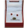 Image 1 : GARNET STUD EARRINGS.