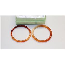 PAIR OF JADE BANGLES -  YOUTH/CHILDRENS SIZE