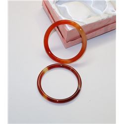 PAIR OF JADE BANGLES -  YOUTH/CHILDRENS SIZE