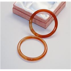 PAIR OF JADE BANGLES -  YOUTH/CHILDRENS SIZE