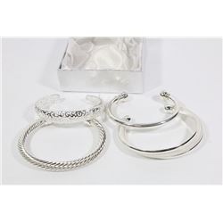 4PCS OF SILVER PLATED NEW BRACELETS