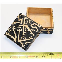 HAND MADE CARVED STONE TRINKET BOX