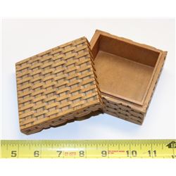 HAND MADE BASKET WEAVE STONE TRINKET BOX