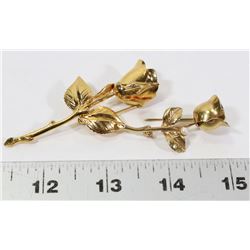 PAIR OF VINTAGE ESTATE ROSE BROOCHES