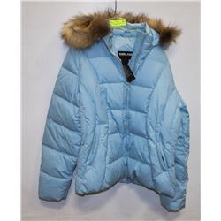 KIRKLAND DOWN FILLED JACKET/ W ZIP OFF HOOD & FAUX