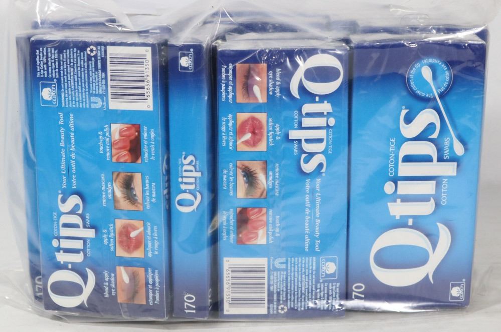Q Tips Box BAG OF 14 BOXES OF Q-TIPS - Kastner Auctions