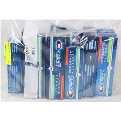 BAG OF ASSORTED SIZE CREST PRO HEALTH TOOTHPASTE