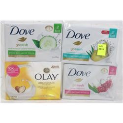 10 BARS OF ASSORTED DOVE AND OLAY SOAP