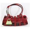Image 1 : RED SNAKESKIN STYLE HANDBAG