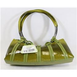 GREEN SNAKESKIN STYLE HANDBAG