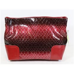 RED SNAKESKIN STYLE HANDBAG