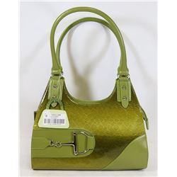 GREEN SNAKESKIN STYLE HANDBAG