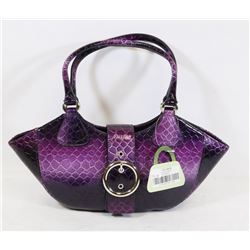 PURPLE SNAKESKIN STYLE HANDBAG