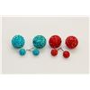 Image 1 : 2 PAIRS OF NEW "DOUBLE THE FUN" SPARKLE BALLS STUD