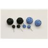 Image 1 : 2 PAIRS OF NEW "DOUBLE THE FUN" SPARKLE BALLS STUD