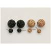Image 1 : 2 PAIRS OF NEW "DOUBLE THE FUN" SPARKLE BALLS STUD