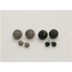2 PAIRS OF NEW "DOUBLE THE FUN" SPARKLE BALLS STUD