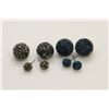 Image 1 : 2 PAIRS OF NEW "DOUBLE THE FUN" SPARKLE BALLS STUD
