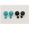 Image 1 : 2 PAIRS OF NEW "DOUBLE THE FUN" SPARKLE BALLS STUD