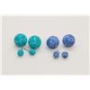 Image 1 : 2 PAIRS OF NEW "DOUBLE THE FUN" SPARKLE BALLS STUD