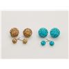 Image 1 : 2 PAIRS OF NEW "DOUBLE THE FUN" SPARKLE BALLS STUD