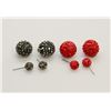 Image 1 : 2 PAIRS OF NEW "DOUBLE THE FUN" SPARKLE BALLS STUD