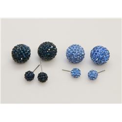 2 PAIRS OF NEW "DOUBLE THE FUN" SPARKLE BALLS STUD