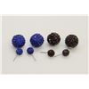 Image 1 : 2 PAIRS OF NEW "DOUBLE THE FUN" SPARKLE BALLS STUD