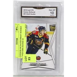 CONNOR MCDAVID DRAFT ROOKIE CARD GMA RATED 10