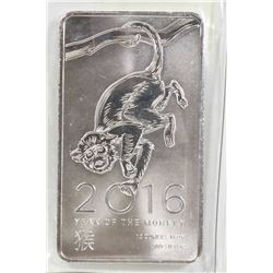 2016 YEAR OF THE MONKEY 10 TROY OUNCE .999 SILVER
