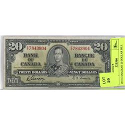 1937 CANADIAN 20 DOLLAR BILL