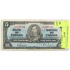 Image 1 : 1937 CANADIAN 5 DOLLAR BILL