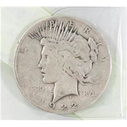 1922 US PEACE SILVER DOLLAR