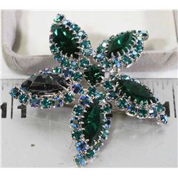 VINTAGE ESTATE COLORFUL RHINESTONE STARFISH BROACH