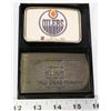 Image 1 : CHARLTON HESTON AND OILERS BELT BUCKLE.