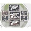 Image 1 : LOT OF 5- 1 GRAM SILVER .9999 BARS INCL GUNS,