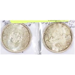 LOT OF 2 CANADIAN 1 DOLLAR COINS, INCLUDING 1964