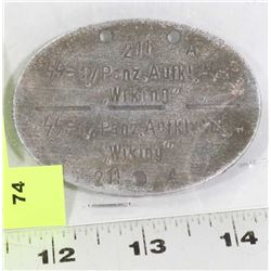 NAZI SS DOG TAG 5 SS DYR WIKING