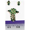 Image 1 : VINTAGE GREEN RHINESTONE BROOCH AND EARRINGS.